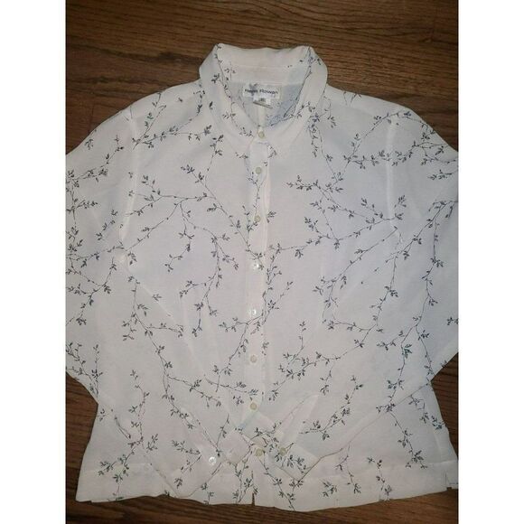 Rena Rowen Floral Blouse Women's Size 10 - Picture 1 of 5